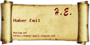 Haber Emil névjegykártya